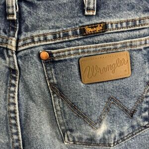Wrangler blue denim jeans with a relaxed fit